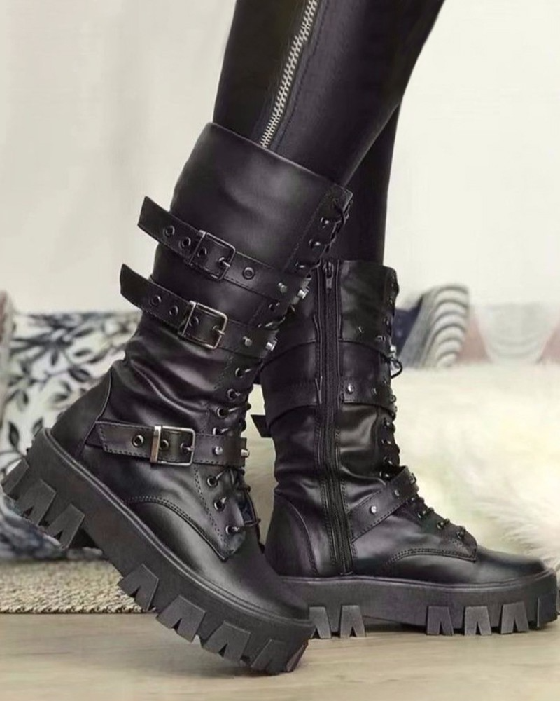 Lune London | Boots with zipper and buckles
