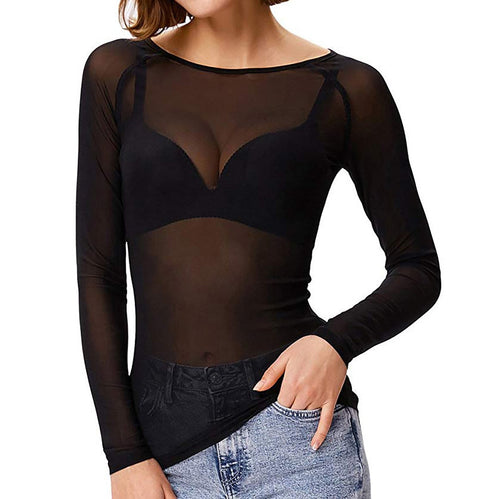 Amarae | Long-Sleeved Mesh Top