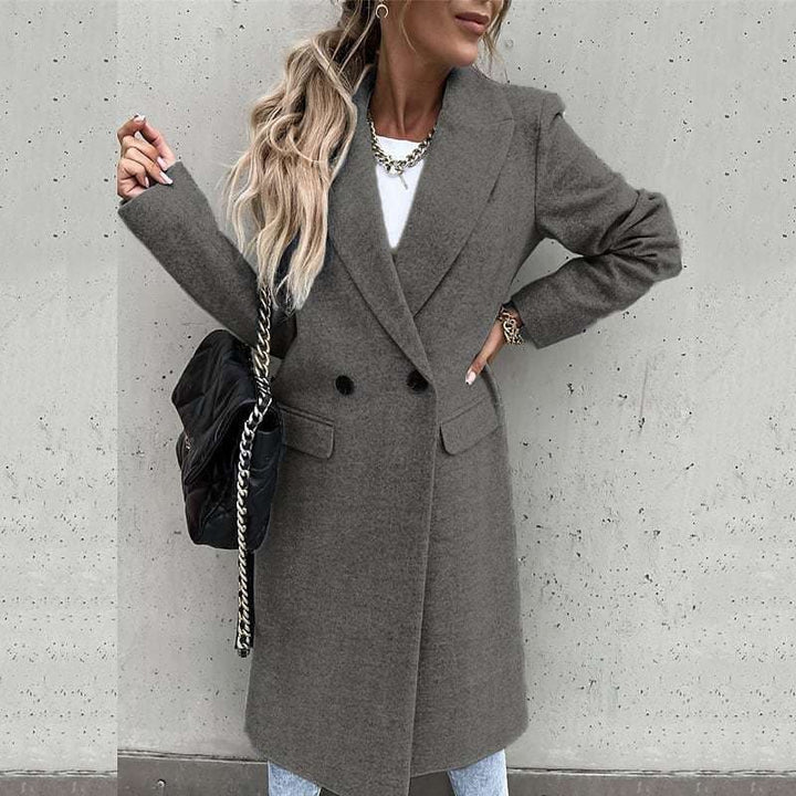 Lune London | Longer Coat - Wool Blend - Classic Cut - Single-Breasted with Side Pockets