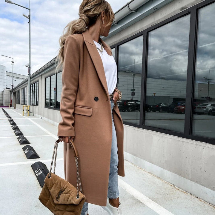 Lune London | Longer Coat - Wool Blend - Classic Cut - Single-Breasted with Side Pockets