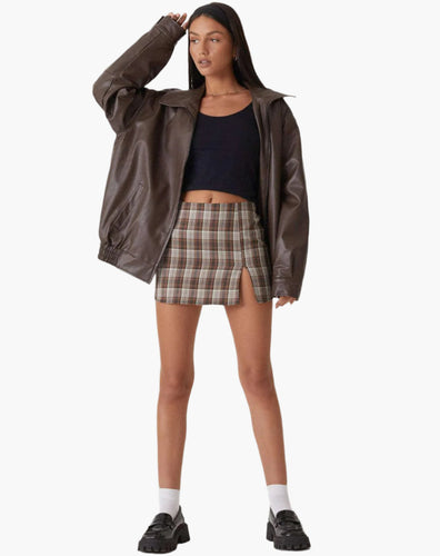 Amarae | Oversized faux leather jacket - Trendy street style look for leisure and everyday wear