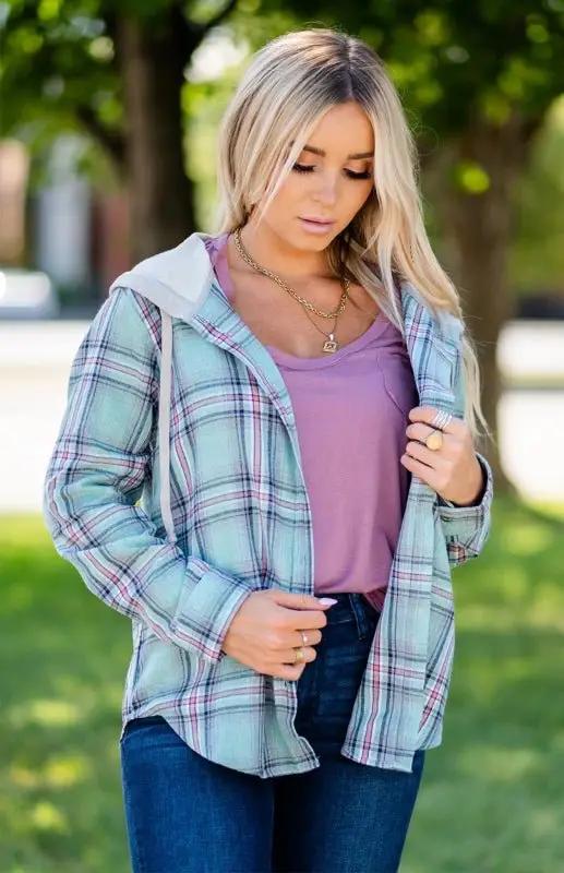 Lune London | Women's Hoodie Button-Down Leisure Shirt Jacket