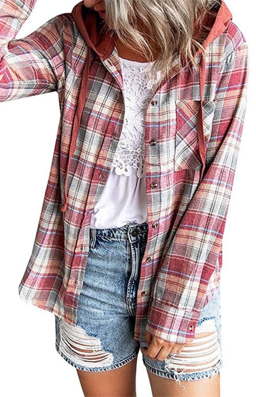 Lune London | Women's Hoodie Button-Down Leisure Shirt Jacket