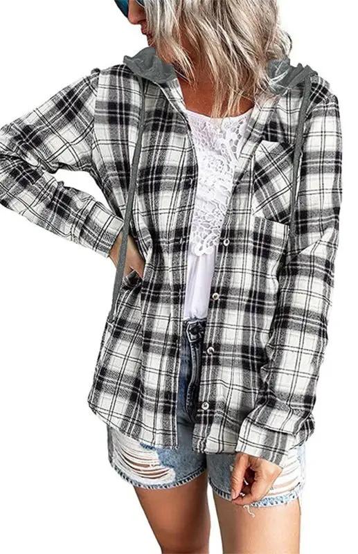 Lune London | Women's Hoodie Button-Down Leisure Shirt Jacket