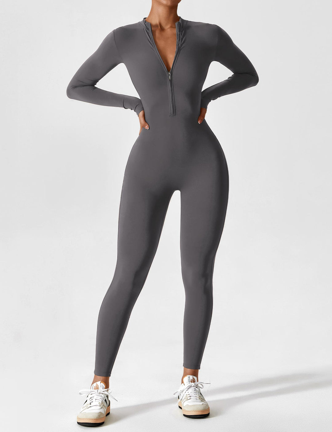 Lune London | Stylish Autumn Jumpsuit with Stand-Up Collar and Zipper for Women