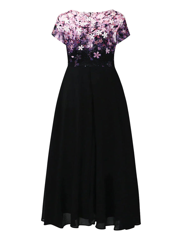 Lune London | Elegant Midi Dress with Floral Lace